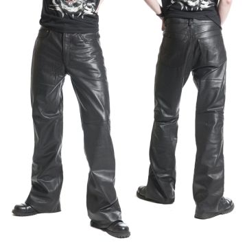 Schlaglederhose nappa Jeansschnitt Lederjeans