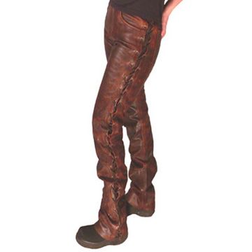 Leder schnuerjeans Lederhose Nappa Antike